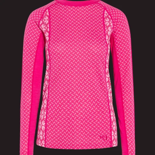 Lekker Long Sleeve, naisten villapaita - Villakerrastot yläosat naiset - Lekker Long Sleeve, naisten villapaita